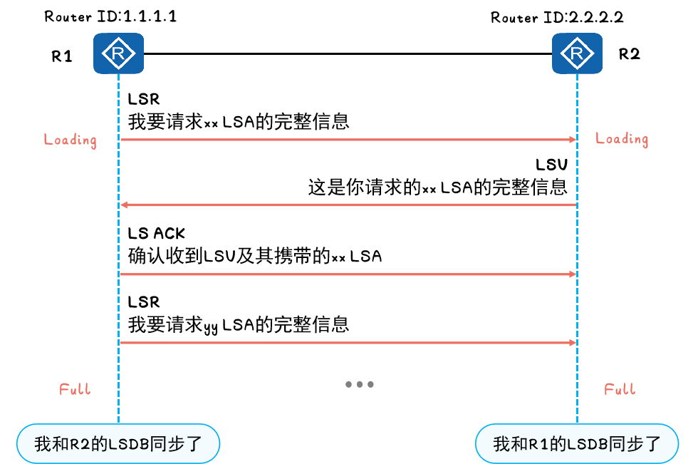 更新LSA并同步双方LSDB